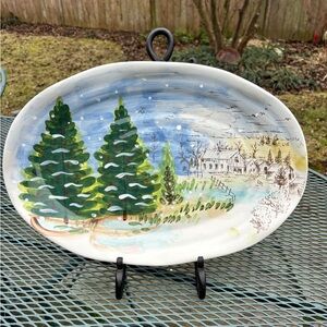 Winter Scene Pinesville Platter Designed by MAXCERA